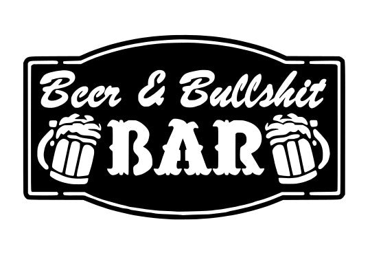 beer and bulls$%t metal sign